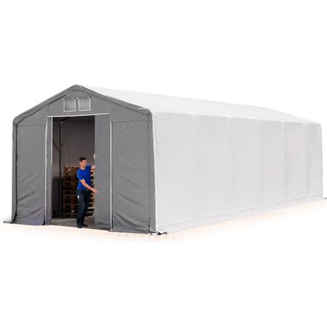 6x12m hangar TOOLPORT, PVC 850 N, H. 3m avec porte coulissante