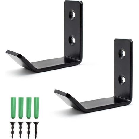 Wall Hook - Unspecified - Small Black Hook - Stainless Steel - 2 Pieces - Black (1/4)