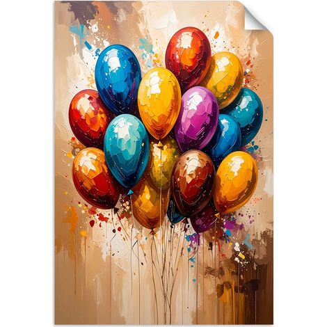 Selbstklebendes Poster – Wandsticker Bunte Luftballons Abstrakt 60x90 cm