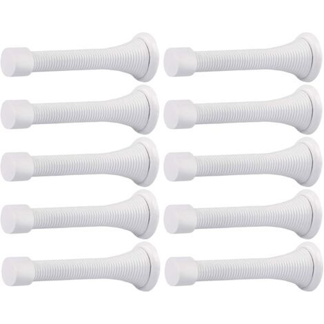 10er-Pack Türstopper mit Feder, Wandmontage mit flexibler und robuster Gummispitze (weiß) (1/5)