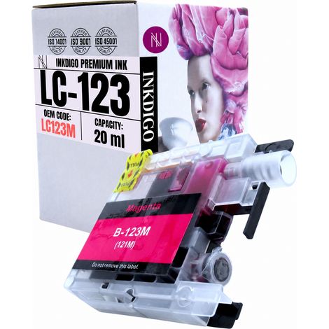 Inchiostro Inkdigo LC123XLM compatibile con Brother DCP-J132W MFC-J245 DCP-J4110DW, certificato TÜV. (1/5)