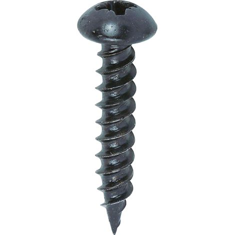 TIMCO Twin-Threaded Round Head Black Woodscrews - 10 x 1