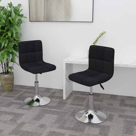 vidaXL Sillas de comedor giratorias 2 unidades tela negro (1/5)