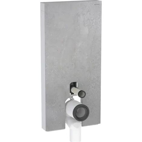 Panneau sanitaire Geberit MONOLITH pour WC au sol, 101 cm, habillage frontal en grès-céramique aspect béton, latéral aluminium - Geberit (1/4)
