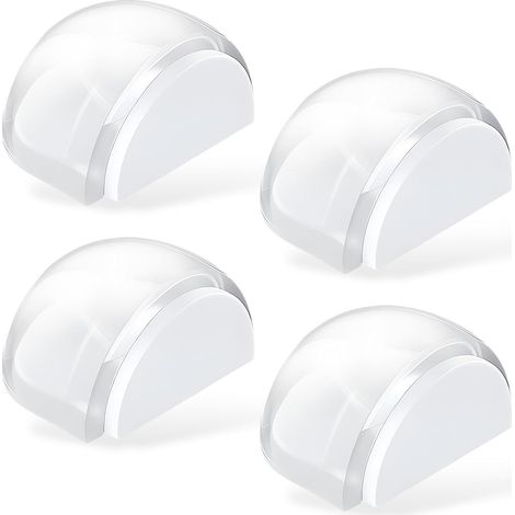 4 pcs Arrêts de Portes Butées Transparentes Stop-Porte Adhésif Sans Percer, Cale Porte Sol, Protection Parquet et Mur, Bloque Porte, Butée de Porte Adhésive Durable pour Maison et Bureau