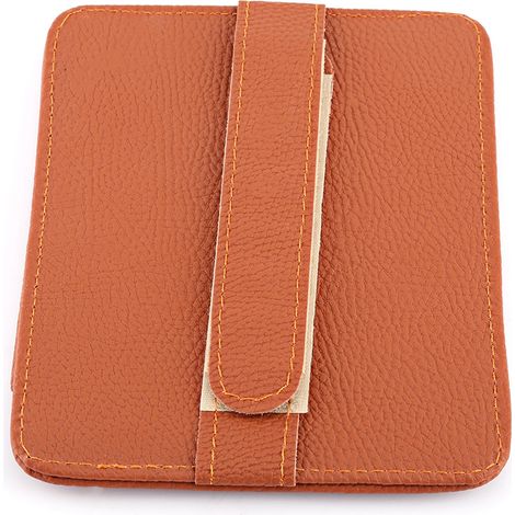 Porte-cartes pare-soleil voiture, organiseur de documents, étui à lunettes, pince orange (1/5)