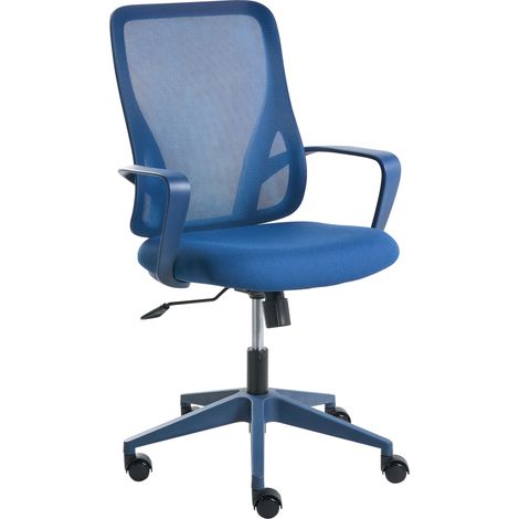 Silla de oficina de escritorio giratoria ajustable en altura tapicería de malla azul Luma