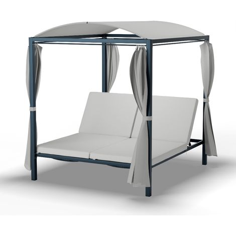 Blumfeldt Eremitage Double XL - Lettino prendisole, sunbed  Protezione dal sole  Spazio fino a 2 persone  Telaio in acciaio  Resistente alle intemperie