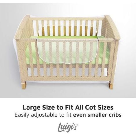 Moustiquaire pour lit bébé, berceau et lit de voyage avec fermeture éclair et système de fermeture rapide (1/4)