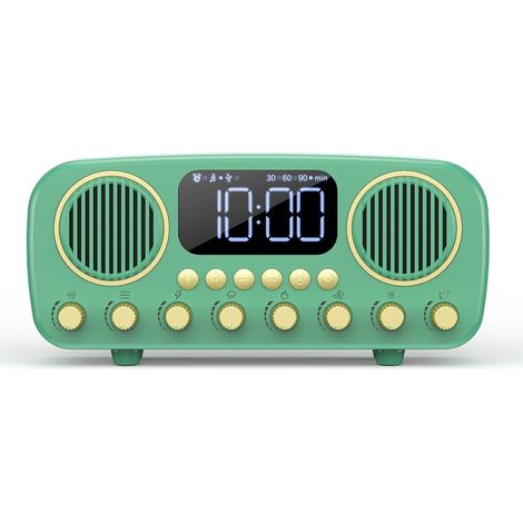 Haut-Parleur Bluetooth, Petit Haut-Parleur sans Fil Portable avec Basse HiFi Stéréo 3D, Affichage De l'horloge LED, Synchronisation À Trois Vitesses, pour Se Détendre Et Dormir (1/5)