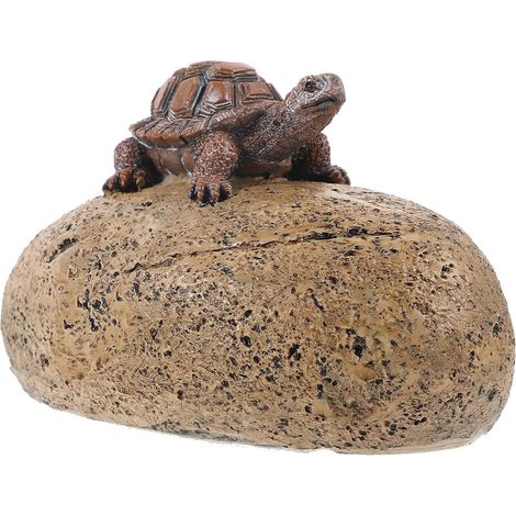 Cache Clé Décorative Exterieur en Résine Apparence Pierre Tortue, Boîte à Clés de Maison Solide pour Jardin Usage Extérieur