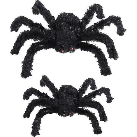 Lot de 2 araignées jouets pour décorations d'Halloween