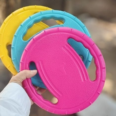 Frisbee souple pour chien avec poignée – Jouet interactif et durable pour le rapport – Disque flottant pour animaux, idéal pour les jeux dans l'eau et en extérieur (1/5)