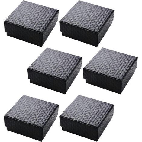 Boîte cadeau à bijoux en carton, boîte de rangement compatible, lot de 6 avec doublure en mousse (1/5)