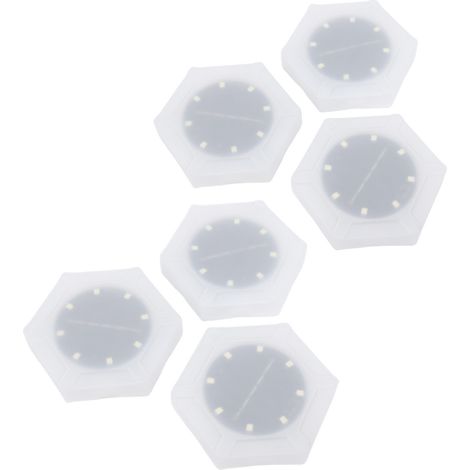 6 Stück sechseckige Wandleuchten, kabellos, mit Lichtsensor, regensicher, solarbetrieben, LED-Sechseck-Wandleuchtenpaneele für die Außendekoration von Balkon, Hof, weißes Licht (1/5)