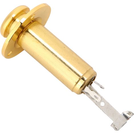 Prise jack 6,35mm 1/4" dorée pour guitare électro-acoustique, embase métallique robuste, connecteur de sortie durable, pièce de rechange guitare. (1/5)
