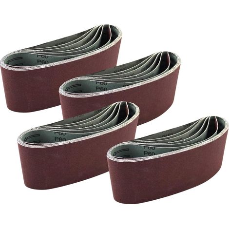 Lot de 24 bandes de papier abrasif 100 x 915 mm, grain 60/80/120/150/240/400