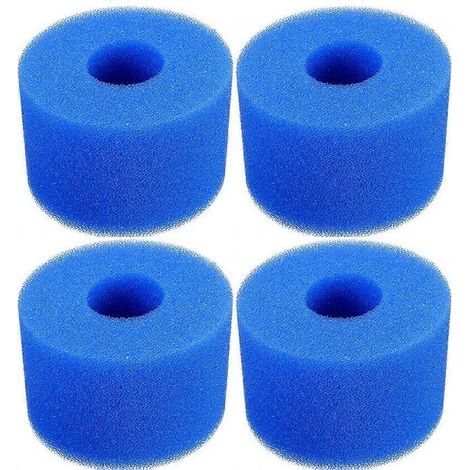 Lot de 4 cartouches filtrantes en mousse, réutilisables et lavables, pour spa, piscine et jacuzzi. (1/4)