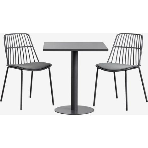 Set de mesa cuadrada 70x70 cm Mizzi y 2 sillas de jardín Maeba SKLUM             