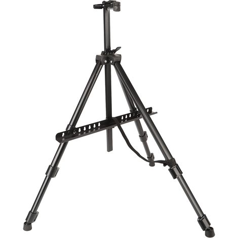 Chevalet d'artiste en alliage métallique, trépied pliable réglable pour dessin et peinture, noir (1/5)