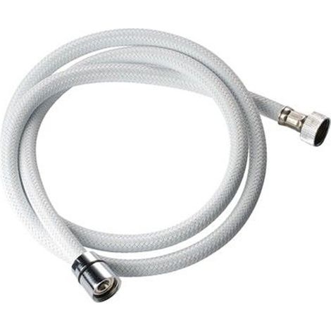 Flessibile per doccia in nylon bianco Lunghezza: 200 cm (1/3)