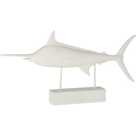 Statue Déco en Résine "Espadon" 72cm Blanc (1/2)