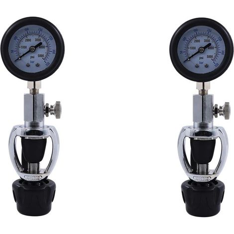 2X ContrôLeur de Pression de RéServoir de de PlongéE sous-Marine 5000 PSI 350 Bar, Accessoires de PlongéE sous-Marine (1/5)