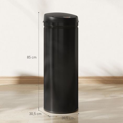 Poubelle intelligente 50 L, capteur infrarouge à ouverture automatique, couvercle à fermeture silencieuse, bac en inox brossé, usage domestique sans contact, cuisine propre et pratique. (1/5)