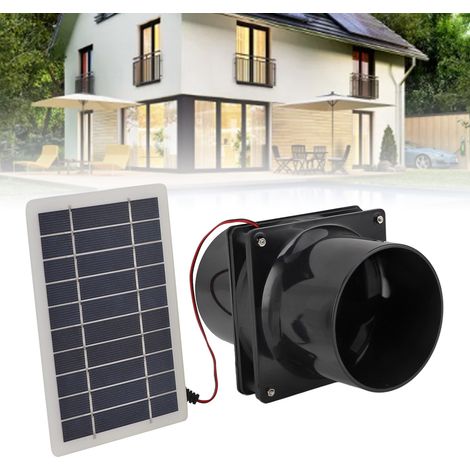 ABS-Solar-Abluftventilator für Rundrohre – 10W 12V-Set mit Solarpanel – Belüftung für Hundehütte, Hühnerstall, Wohnmobil, Gewächshaus (1/5)
