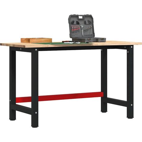 Werkbank 140x60x81,5 cm Massivholz Eiche