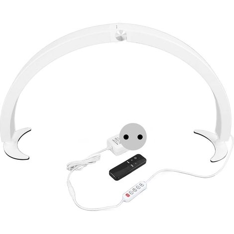 Lámpara de escritorio LED semicircular de 40 W y 71 cm (28 pulgadas) con mando a distancia, 10 niveles de brillo, 7 colores y regulador de intensidad. 2000 lm, 3200 K / 5600 K, 110 V / 240 V, color bl (1/5)
