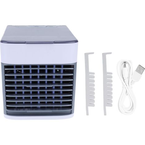 Mini climatiseur USB portable ventilateur rafraîchissant et humidifiant, refroidisseur d'air électrique pour bureau et chambre (1/5)