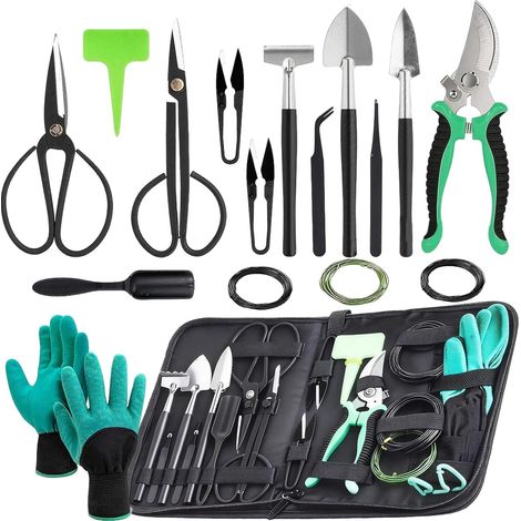 Bonsai Set 24 Piece, Outils De Bonsaï, D'outils De Jardinage, Outils Bonsaï, Garden Tool Kit Séparateur De Coffre, Professional Bonsai Tool Kit pour Jardin Topiaire (1/5)