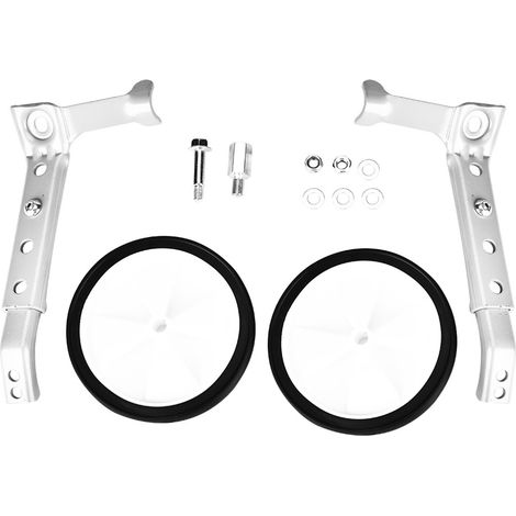 Rotelle di supporto regolabili a velocità variabile per biciclette per bambini da 16 a 22 pollici (argento). (1/5)