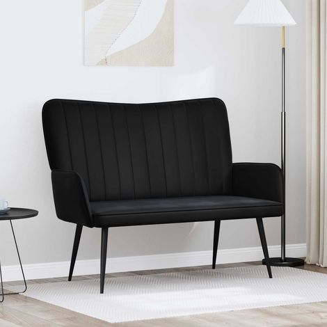 vidaXL Divano a 2 Posti Nero 115 x 61 x 87 cm Velluto (1/5)