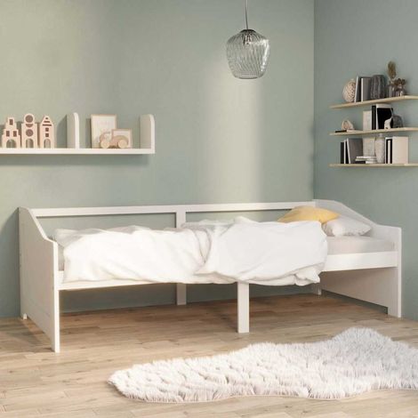 Lit banquette 3 places en bois de pin massif blanc 90 x 200 cm sans matelas - PANGIVO (1/5)