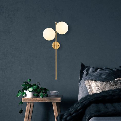 Wandlampe 2-Licht-Goldglas-Strahlung