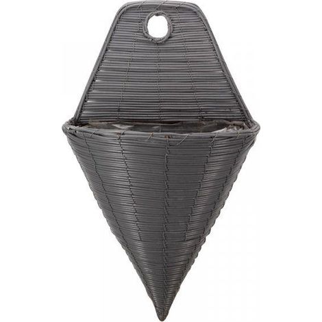 14in Slate Faux Rattan Wall Torch (1/4)