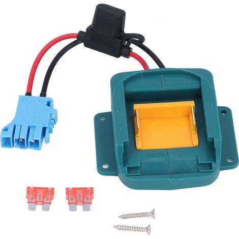 Adaptateur de batterie, kit de conversion pour jouets à pédales pour enfants avec connecteur de faisceau de câbles et porte-fusible pour BL1850 BL1860 Bleu (1/5)
