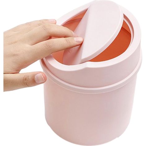 1 Petite Poubelle - Creative Bureau avec Couvercle , Petite Corbeille à Papier pour Table vanité (1/5)