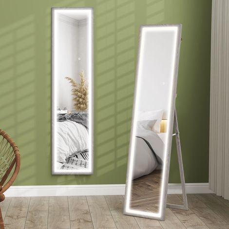 Miroir LED pleine longueur, 40 x 160 cm, tactile, intensité réglable, 3 couleurs, gris (1/5)