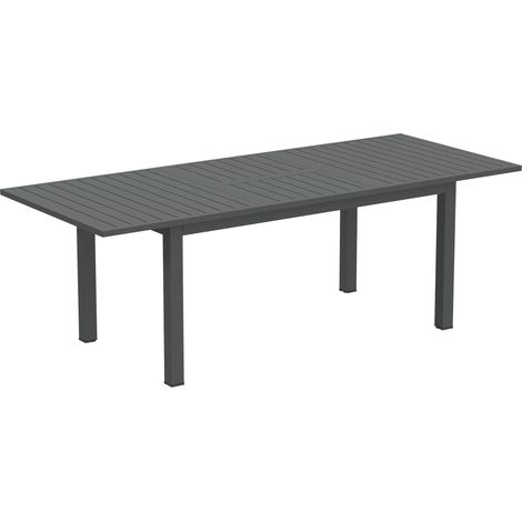 Mesa de jardín extensible de aluminio gris 160/220 x 90 cm (1/5)