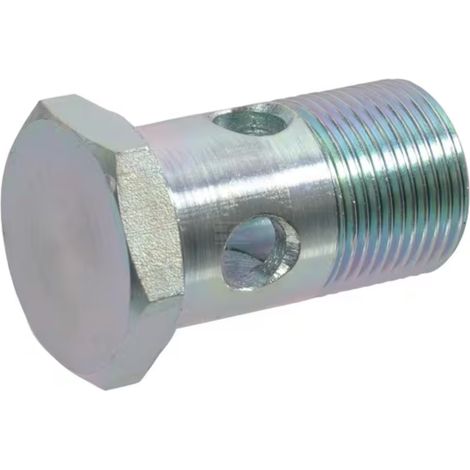 Boulon creux banjon filetage mâle BSP 3/8" DIN 7623 Raccord Fluide Hydrocarbure Hydraulique Essence Décharge Universel (1/3)