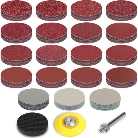 Disques de Ponçage Papier de Verre 50mm 190 Pièces Papier de Ponçage 2 Pouces Grain 40/60/80/100/120/150/180/240/320/400/600/800/1000/1200/1500/2000/3000/5000/7000 pour Automobile Meubles (1/5)