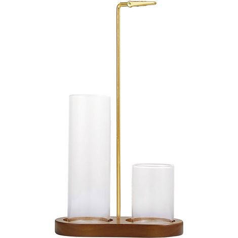 Brûleur d'encens en bois massif - porte-encens - avec socle en verre - diffuseur d'arômes - compatible avec les bâtonnets d'encens - cendrier inclus - design moderne - idéal pour un bureau - coloris v (1/5)