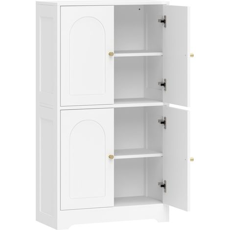 Kitchen Pantry Cabinet with Adjustable Shelves, White, 60x30x110 cm