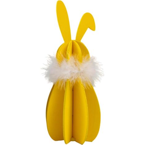 Ferme Pâques Lapins Figurines Bois Accent Décorations pour la Maison Décor Lapins en Bois inachevé Tranches Lapins Bois Pâques Fête Décorations pour la Maison (1/5)