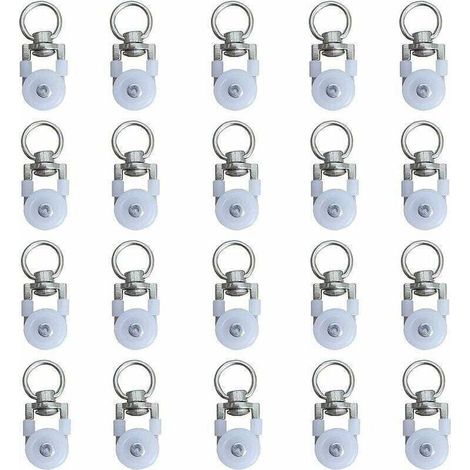 Lot de 20 Roulettes pour Tringle à Rideau, Poulies Silencieuses pour Double Fenêtre - (1/4)