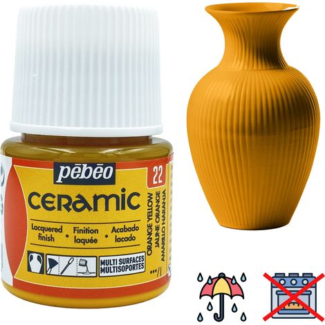 Pebeo Peinture céramique jaune orange 45 ml laquée opaque (1/5)