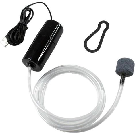Pompe à Air d'Aquarium Portable USB Bulleur d'Oxygène Silencieux pour Aquarium Bassin et Pêche En Plein Air avec Pierre à Air et Tuyau